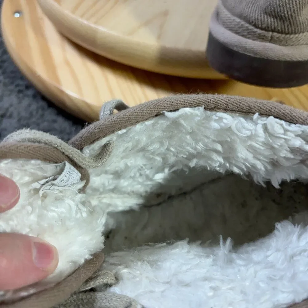 UGG Neumel Natural Chukka Boots Mens Size 11 Natural Hemp Canvas Faux Fur Lined